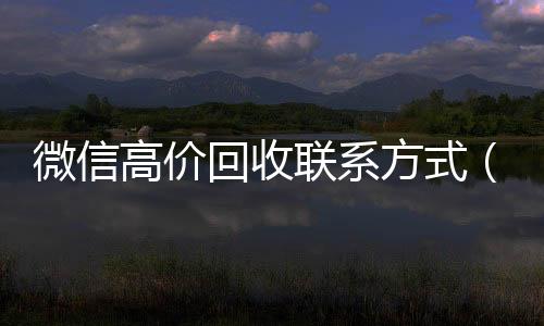 微信高价回收联系方24小时vx回收平台式（微信高价回收联系方式怎么写）